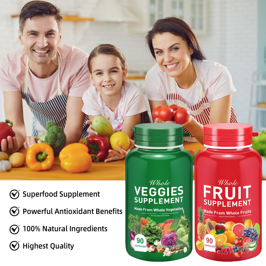 Ruduwu Fruit Capsules - 100% Whole Natural Fruits Supplements - Vitamins Supplement Dietary Nutritional Balance,Whole Food Supplement Ingredients Blended Vitamin & Mineral - TrustMedUSA