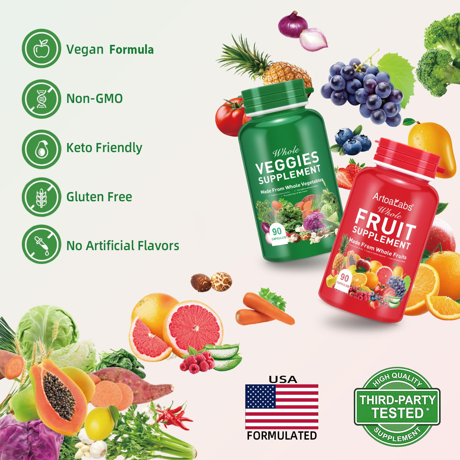 Ruduwu Fruit Capsules - 100% Whole Natural Fruits Supplements - Vitamins Supplement Dietary Nutritional Balance,Whole Food Supplement Ingredients Blended Vitamin & Mineral - TrustMedUSA