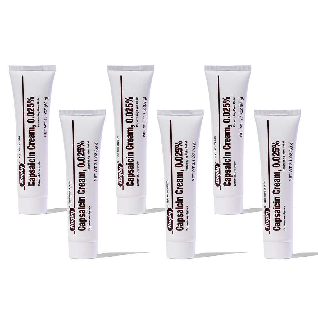 Rugby Capsaicin 0.025% Cream for Penetrating Pain Relief - 2.1 Oz (60g) (6 Pack) - TrustMedUSA