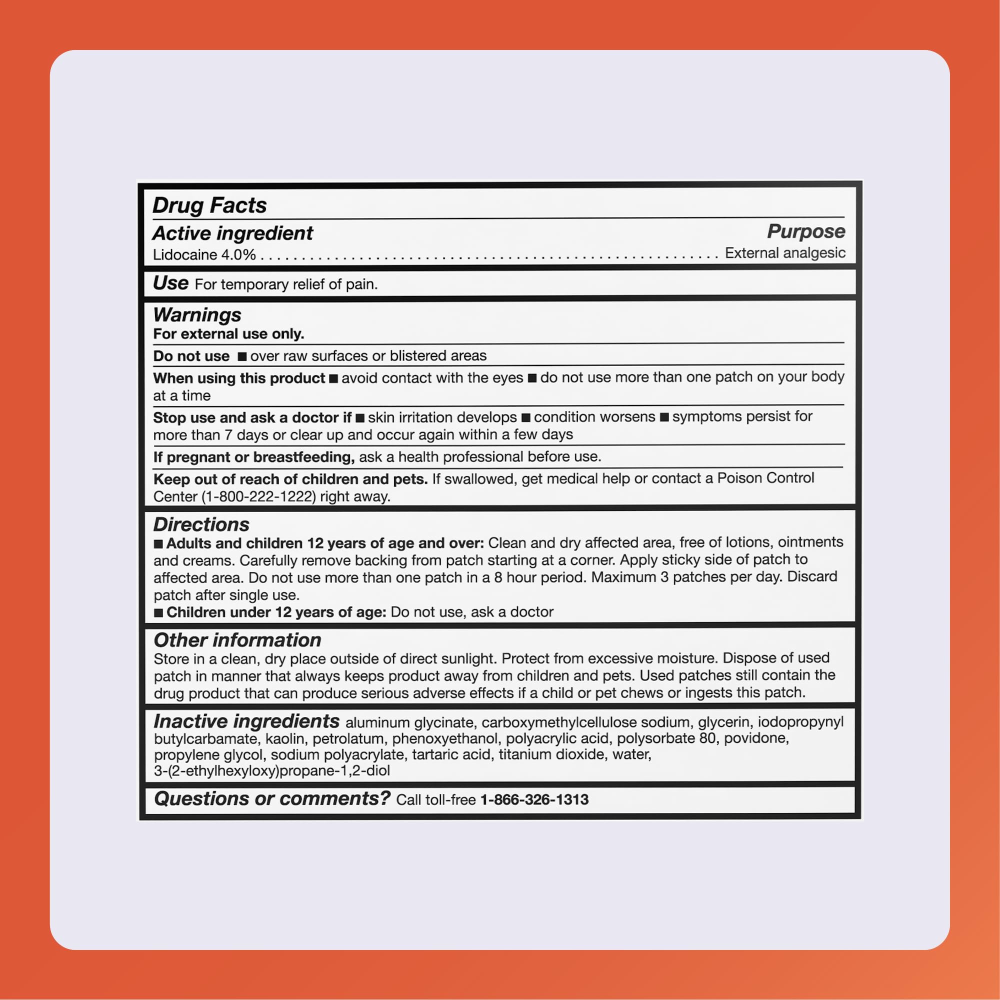 Rugby Maximum Strength Lidocaine Pain Relief Patch - 4% Lidocaine - Topical Anesthetic - Unscented - 30 Patches (1 Pack) - TrustMedUSA