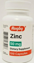 Rugby Zinc 50 mg (Zinc Sulfate 220mg) 100 Capsules Each - Maple Wellness Supplements