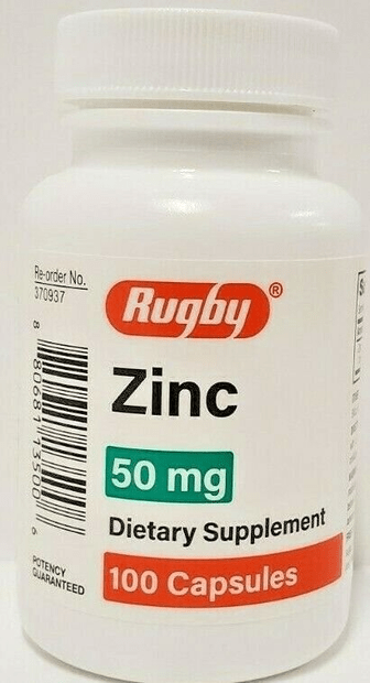 Rugby Zinc 50 mg (Zinc Sulfate 220mg) 100 Capsules Each - TrustMedUSA