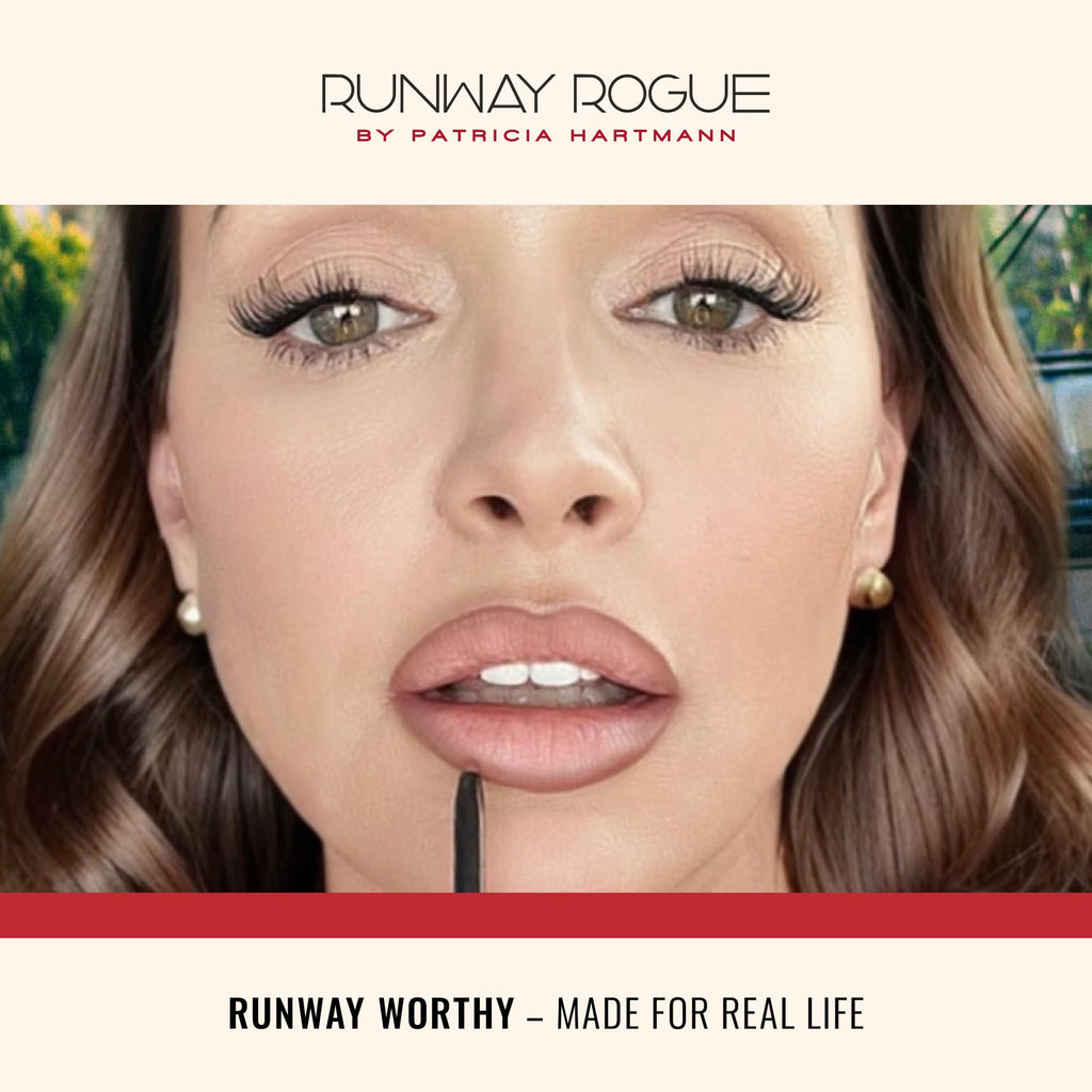 Runway Rogue Designer Liner Lip Pencil, Matte Cool Berry-Rose Lip Liner Pencil and Lip Liner Sharpener, ‘Camera Ready’ - TrustMedUSA