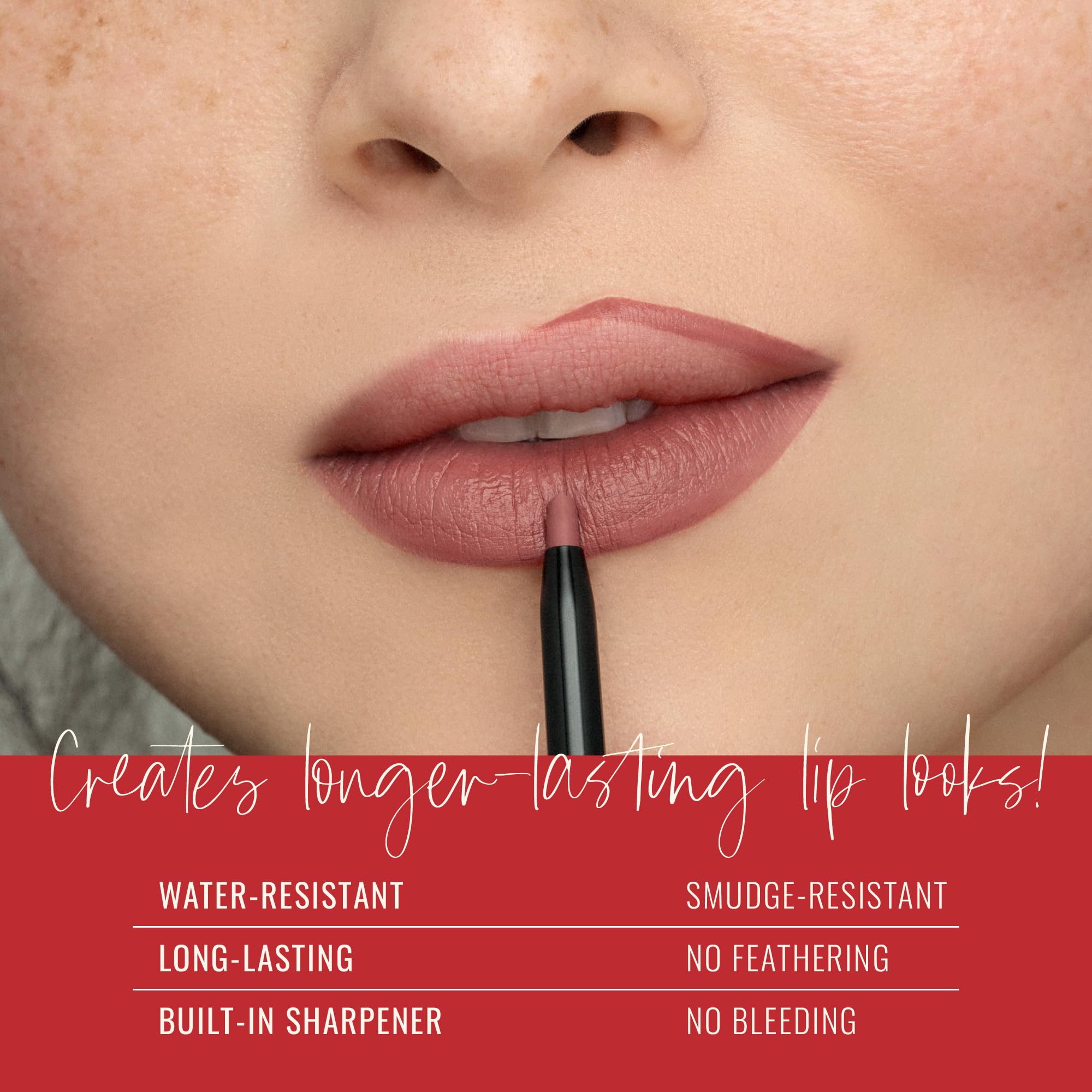 Runway Rogue Designer Liner Lip Pencil, Matte Cool Berry-Rose Lip Liner Pencil and Lip Liner Sharpener, ‘Camera Ready’ - TrustMedUSA