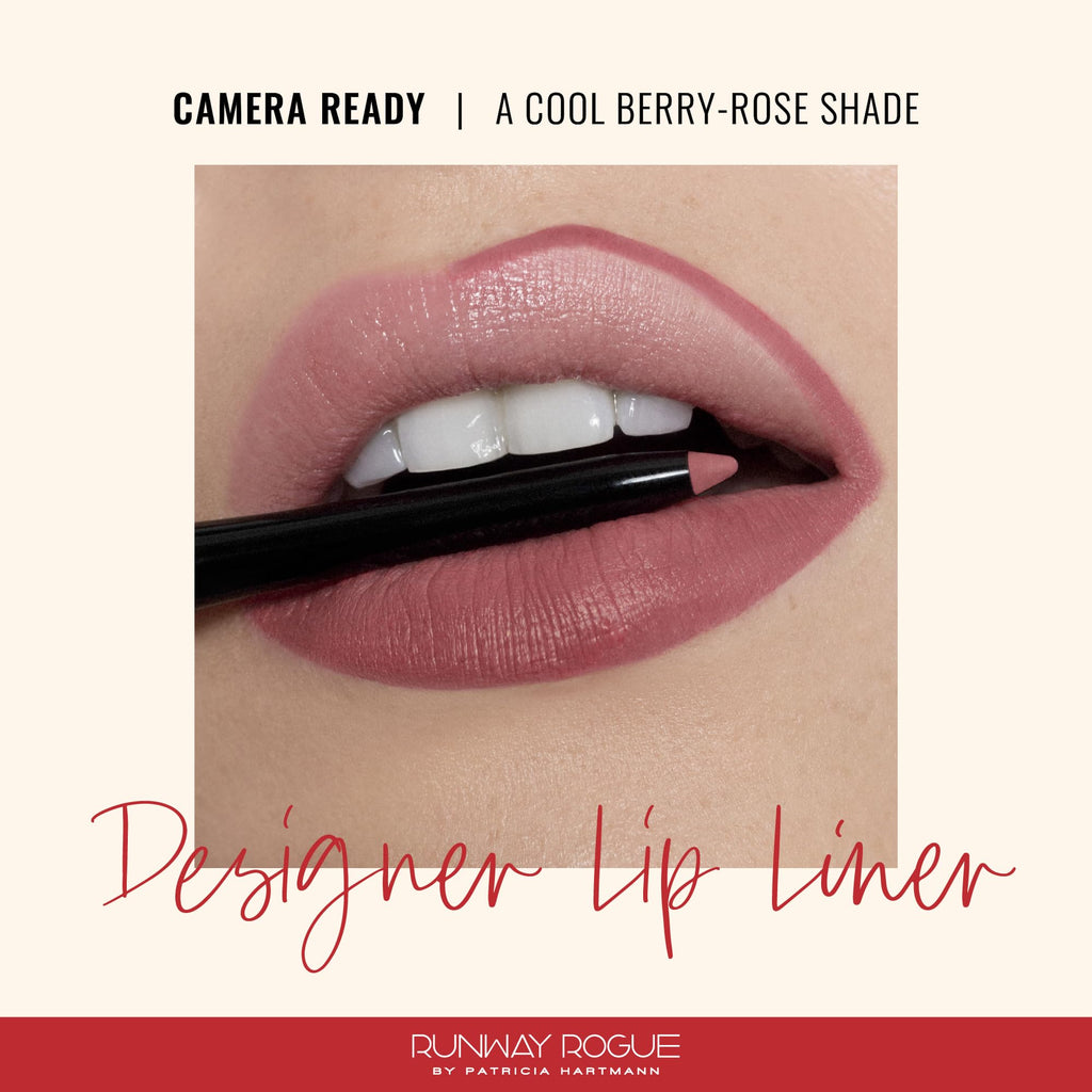 Runway Rogue Designer Liner Lip Pencil, Matte Cool Berry-Rose Lip Liner Pencil and Lip Liner Sharpener, ‘Camera Ready’ - TrustMedUSA