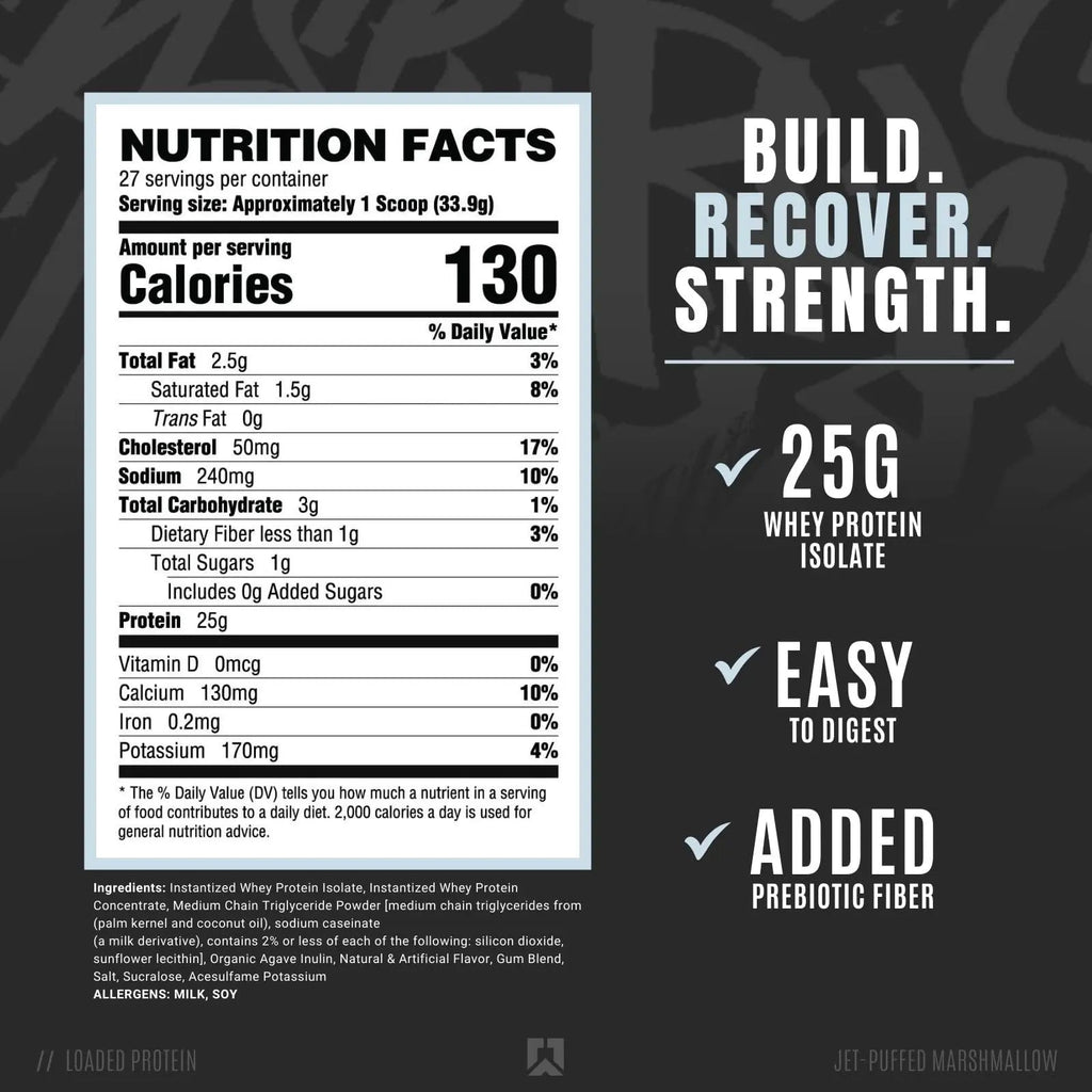 RYSE Up Supplements Loaded Protein Powder | 25g Whey Protein Isolate & Concentrate - TrustMedUSA