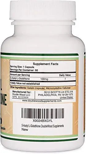 S-Acetyl L-Glutathione Capsules - 100mg, Manufactured and Tested in The USA, 60 Count - TrustMedUSA