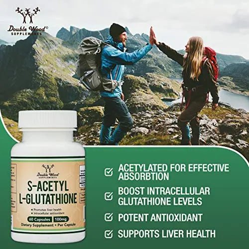 S-Acetyl L-Glutathione Capsules - 100mg, Manufactured and Tested in The USA, 60 Count - TrustMedUSA