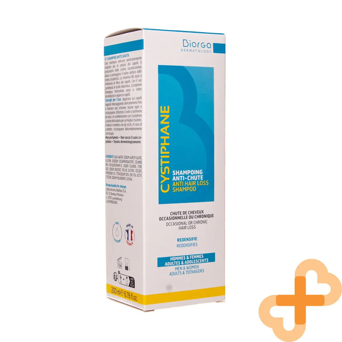 Cystiphane Biorga Anti hair Loss Shampoo Men Women 200ml strengthens hair Biorga Au supplements