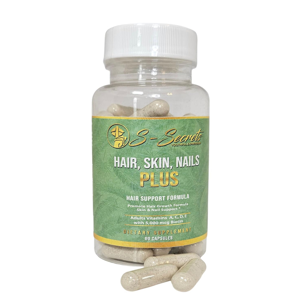 S-Secrets Hair, Skin & Nails Vitamin – Non-GMO Multivitamin for Hair, Skin & Nails | Biotin 5,000 mcg per Serving | 30-Day Supply (60 Capsule) - TrustMedUSA