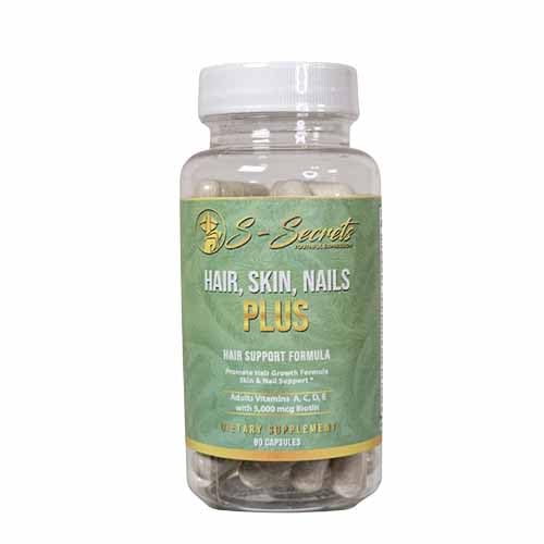 S-Secrets Hair, Skin & Nails Vitamin – Non-GMO Multivitamin for Hair, Skin & Nails | Biotin 5,000 mcg per Serving | 30-Day Supply (60 Capsule) - TrustMedUSA