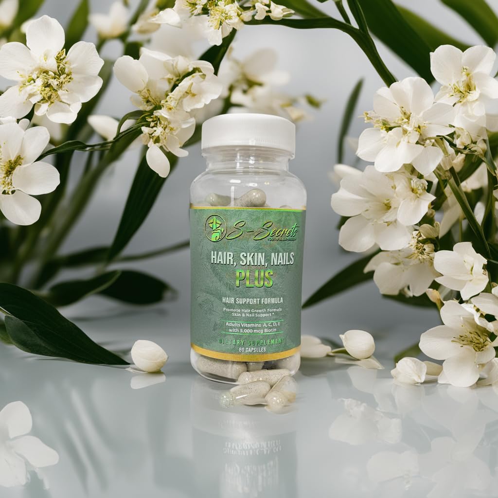 S-Secrets Hair, Skin & Nails Vitamin – Non-GMO Multivitamin for Hair, Skin & Nails | Biotin 5,000 mcg per Serving | 30-Day Supply (60 Capsule) - TrustMedUSA