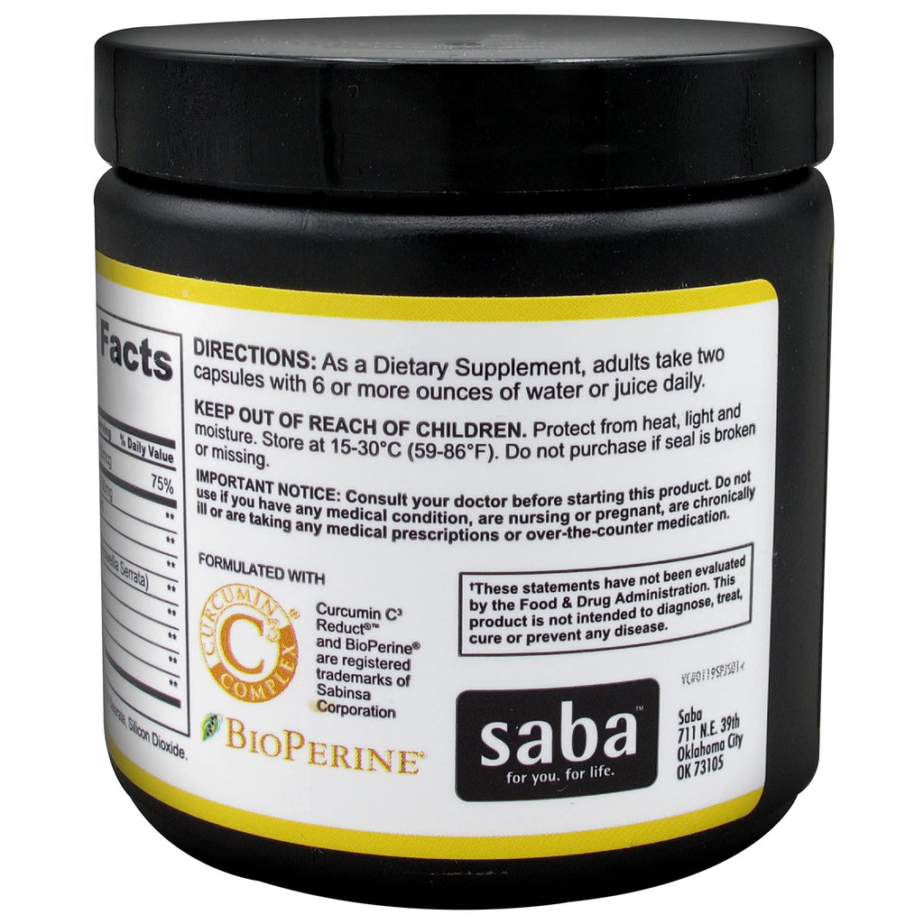 Saba Platinum Joint Support – High Absorption Curcumin C3 Reduct & Boswellia – Fast Acting Turmeric Supplement for Joint Pain Relief, Mobility & Healthy Inflammation Response – 60 Vegan Capsules - TrustMedUSA