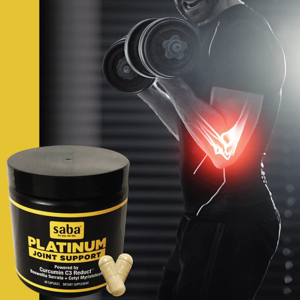 Saba Platinum Joint Support – High Absorption Curcumin C3 Reduct & Boswellia – Fast Acting Turmeric Supplement for Joint Pain Relief, Mobility & Healthy Inflammation Response – 60 Vegan Capsules - TrustMedUSA