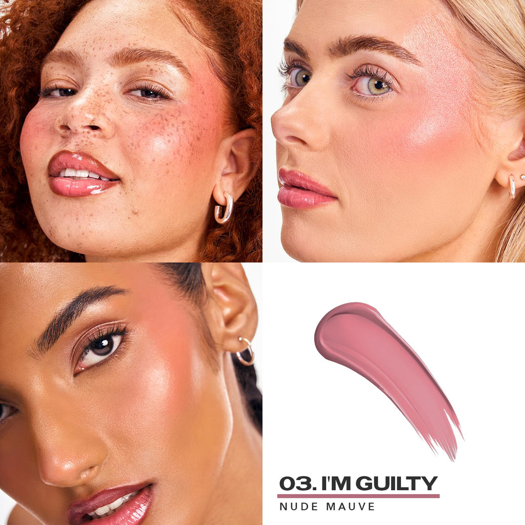 Sacheu Cheek STAY-N Liquid Blush for Cheeks — High Pigment, Buildable, Lightweight Cream Blush for Dewy & Radiant Flushed Cheeks — Long-lasting & Cruelty Free, I'm Guilty - TrustMedUSA