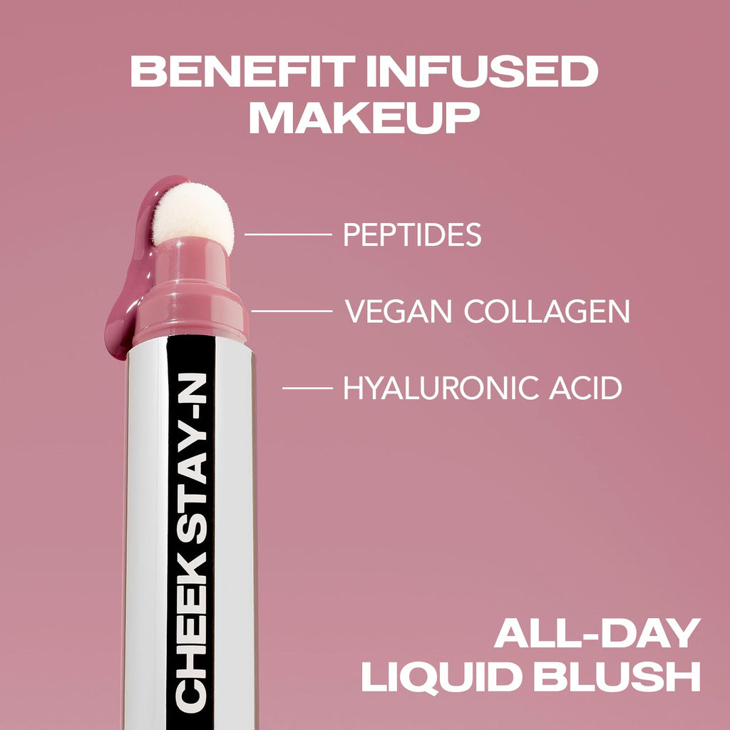 Sacheu Cheek STAY-N Liquid Blush for Cheeks — High Pigment, Buildable, Lightweight Cream Blush for Dewy & Radiant Flushed Cheeks — Long-lasting & Cruelty Free, I'm Guilty - TrustMedUSA