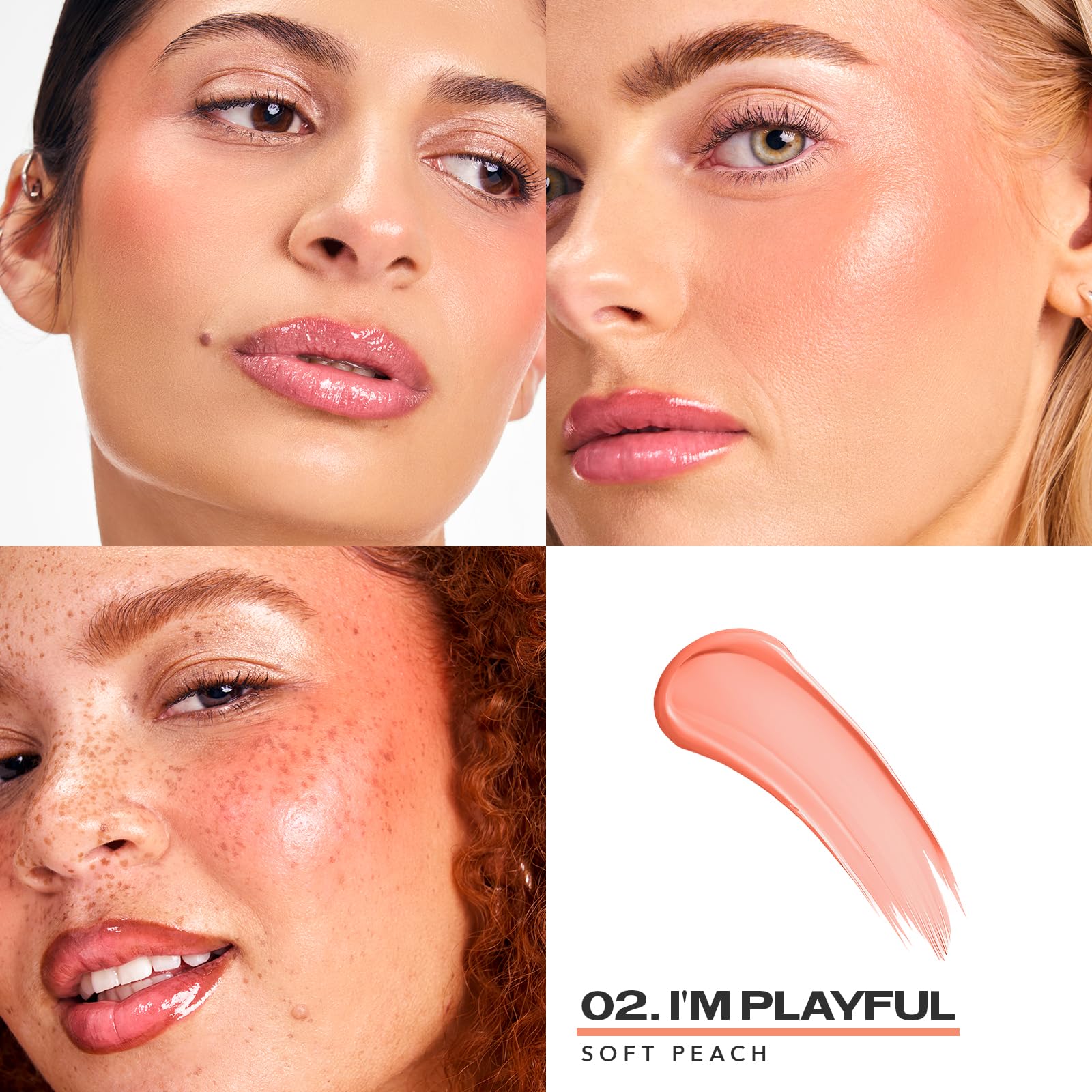 Sacheu Cheek STAY-N Liquid Blush for Cheeks — High Pigment, Buildable, Lightweight Cream Blush for Dewy & Radiant Flushed Cheeks — Long-lasting & Cruelty Free, I'm Playful - TrustMedUSA