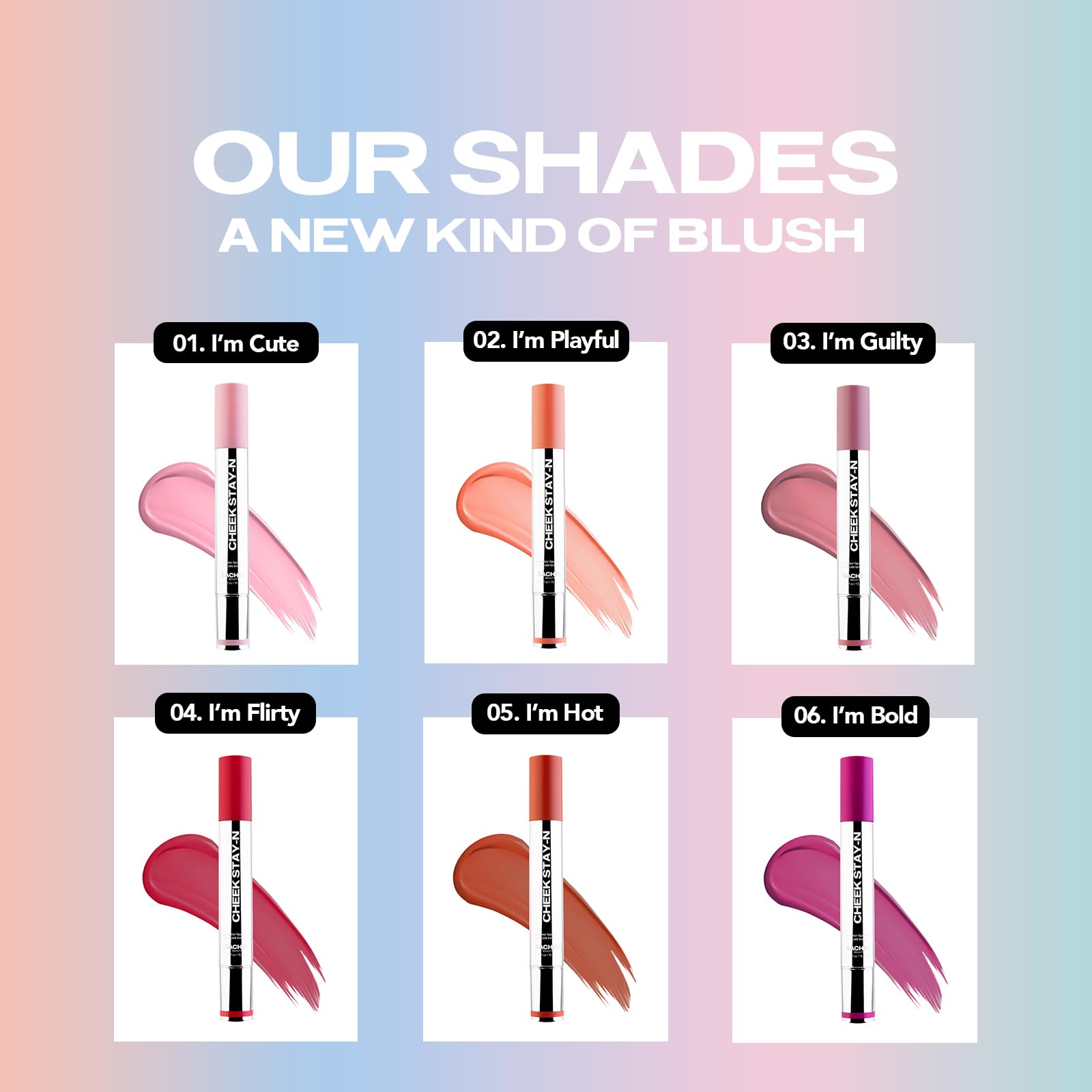Sacheu Cheek STAY-N Liquid Blush for Cheeks — High Pigment, Buildable, Lightweight Cream Blush for Dewy & Radiant Flushed Cheeks — Long-lasting & Cruelty Free, I'm Playful - TrustMedUSA