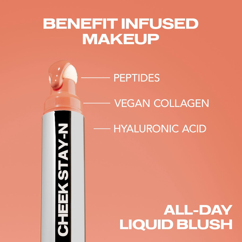 Sacheu Cheek STAY-N Liquid Blush for Cheeks — High Pigment, Buildable, Lightweight Cream Blush for Dewy & Radiant Flushed Cheeks — Long-lasting & Cruelty Free, I'm Playful - TrustMedUSA