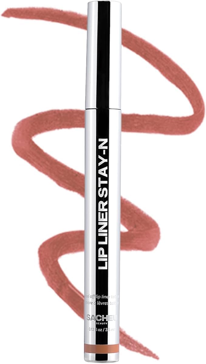 Sacheu Lip Liner STAY-N Peel Off Lip Stain — Long Lasting Waterproof Lip Tint with Hyaluronic Acid & Vitamin E — Transfer Proof Matte Finish, Vegan & Cruelty-Free (p-INKED) - TrustMedUSA