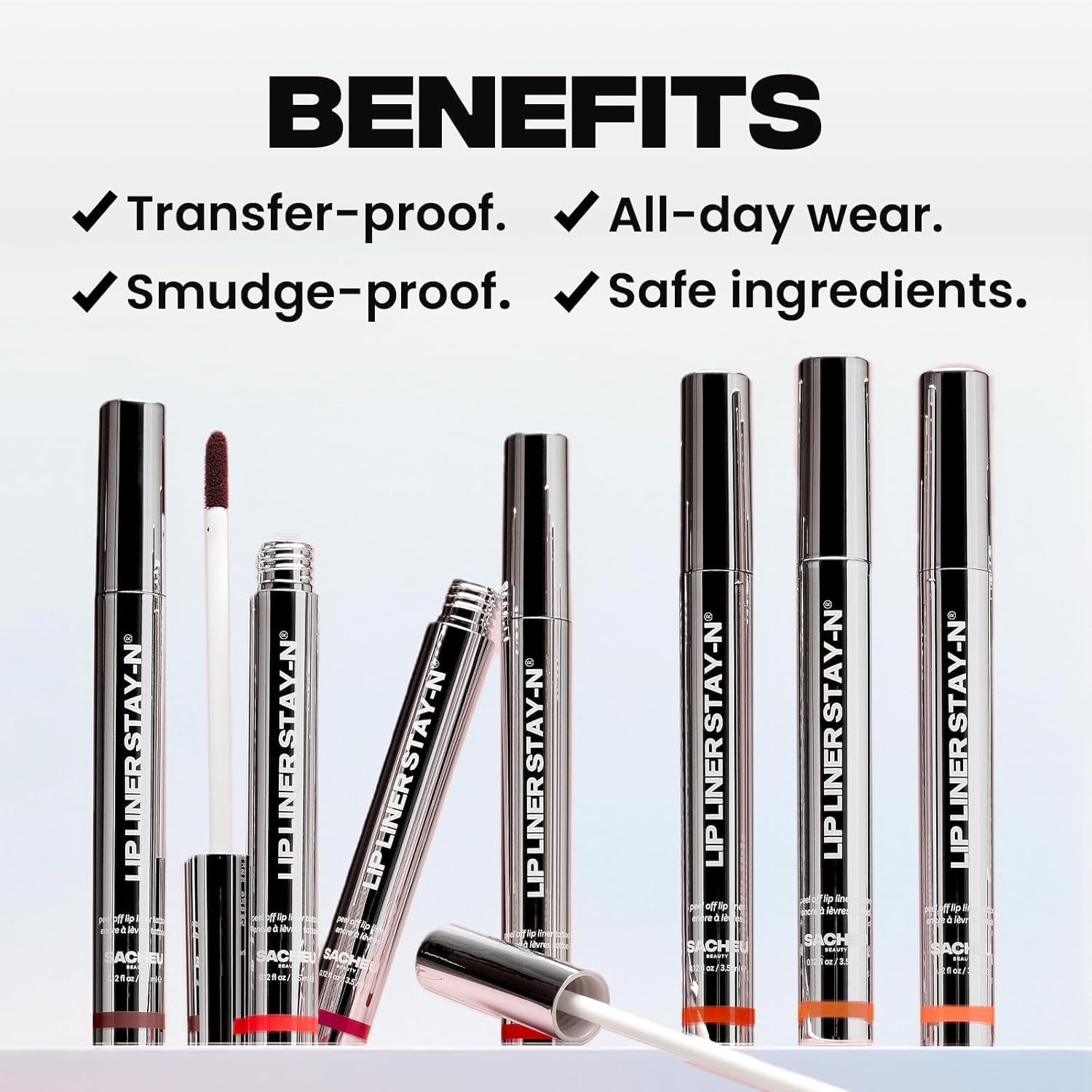 Sacheu Lip Liner STAY-N Peel Off Lip Stain — Long Lasting Waterproof Lip Tint with Hyaluronic Acid & Vitamin E — Transfer Proof Matte Finish, Vegan & Cruelty-Free (p-INKED) - TrustMedUSA