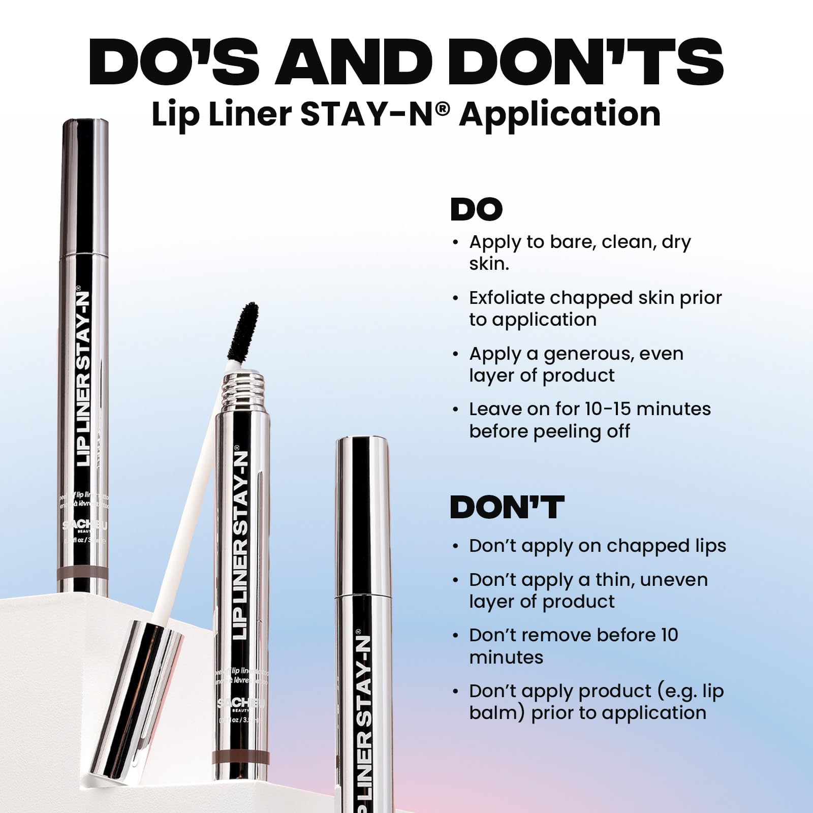 Sacheu Lip Liner STAY-N Peel Off Lip Stain — Long Lasting Waterproof Lip Tint with Hyaluronic Acid & Vitamin E — Transfer Proof Matte Finish, Vegan & Cruelty-Free (p-INKED) - TrustMedUSA