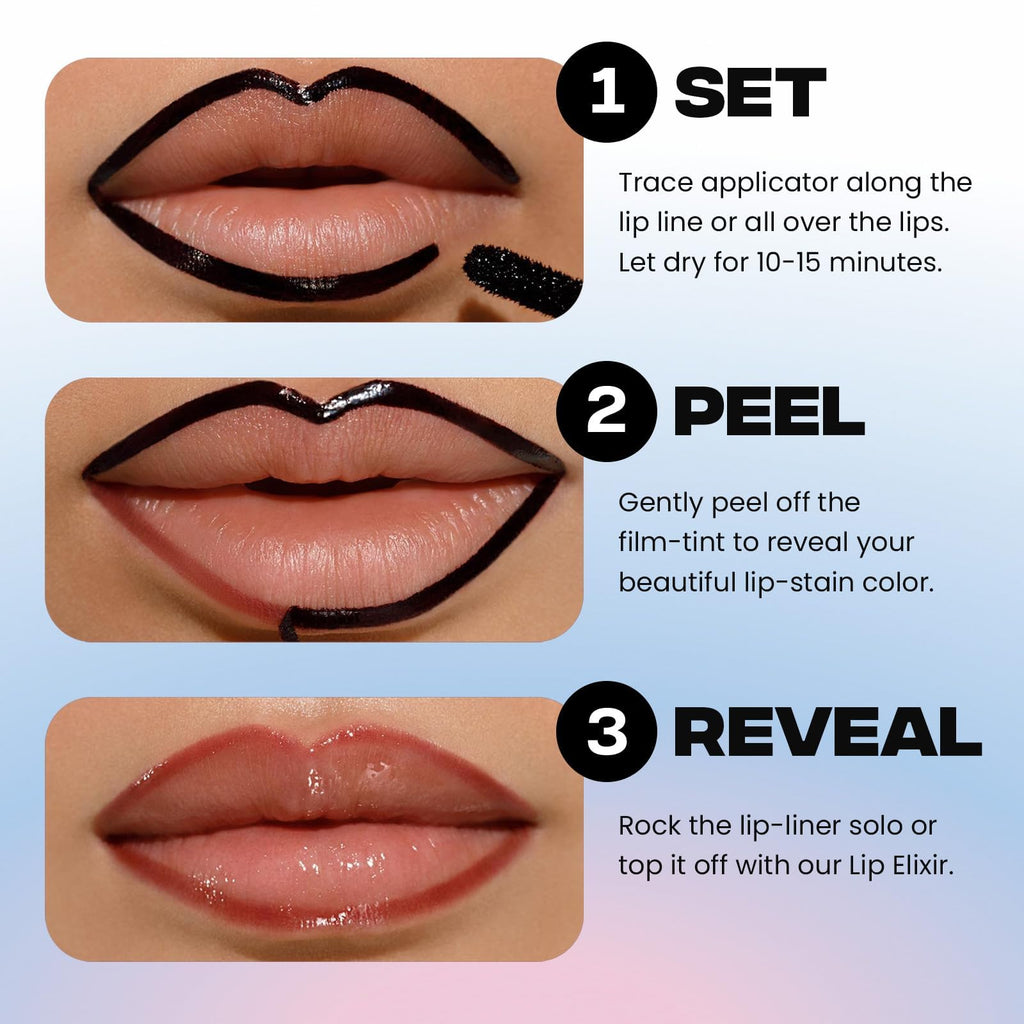 Sacheu Lip Liner STAY-N Peel Off Lip Stain — Long Lasting Waterproof Lip Tint with Hyaluronic Acid & Vitamin E — Transfer Proof Matte Finish, Vegan & Cruelty-Free (p-INKED) - TrustMedUSA