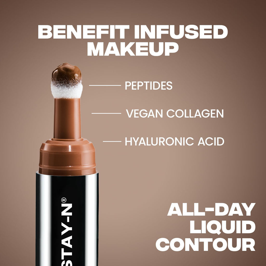 Sacheu Liquid Contour STAY-N Long Wear Cream Contour Makeup — Long Lasting, Blendable, & Lightweight Formula — Vegan & Cruelty-free, Giving Drama - TrustMedUSA