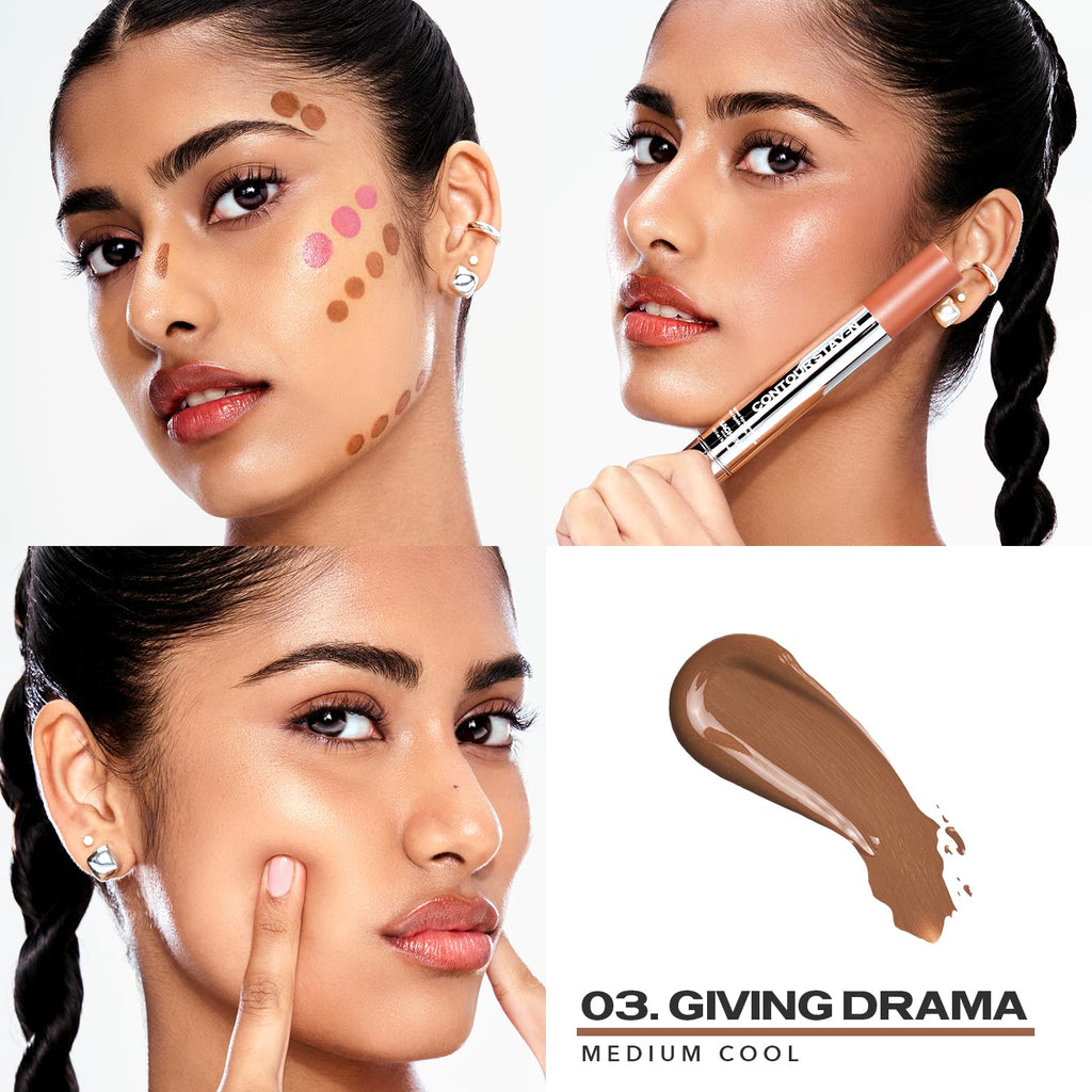 Sacheu Liquid Contour STAY-N Long Wear Cream Contour Makeup — Long Lasting, Blendable, & Lightweight Formula — Vegan & Cruelty-free, Giving Drama - TrustMedUSA