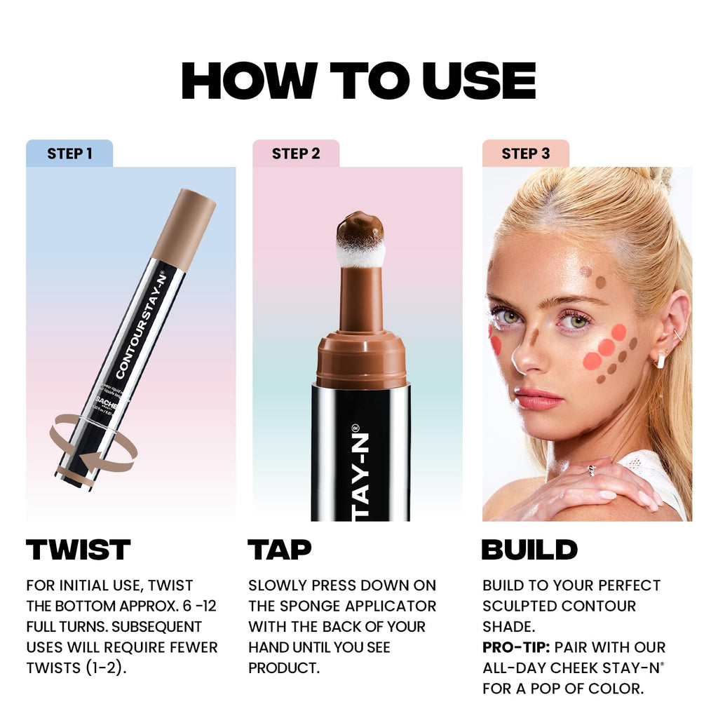 Sacheu Liquid Contour STAY-N Long Wear Cream Contour Makeup — Long Lasting, Blendable, & Lightweight Formula — Vegan & Cruelty-free, Giving Drama - TrustMedUSA