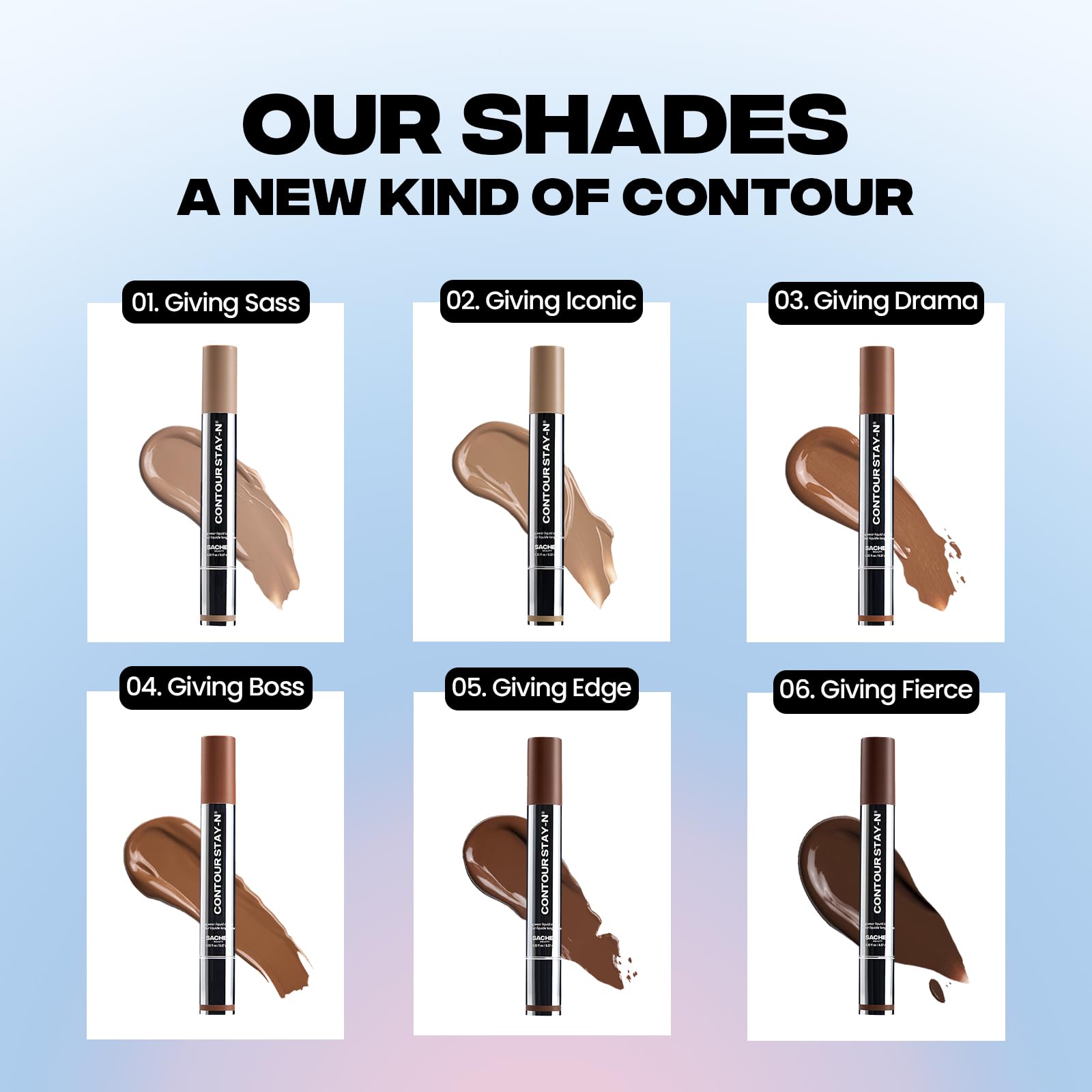 Sacheu Liquid Contour STAY-N Long Wear Cream Contour Makeup — Long Lasting, Blendable, & Lightweight Formula — Vegan & Cruelty-free, Giving Drama - TrustMedUSA