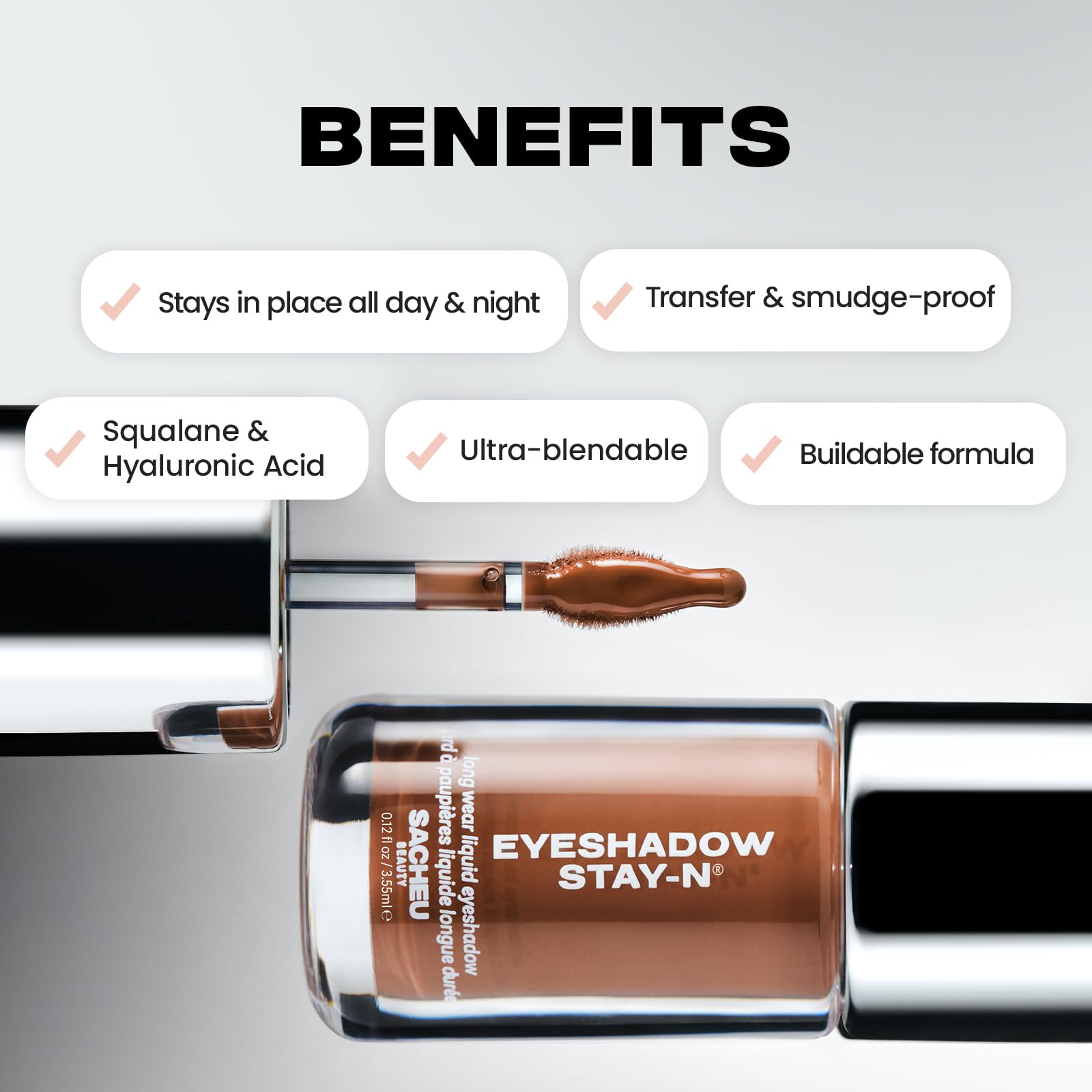 Sacheu Liquid Eyeshadow STAY-N Longwear Eye Makeup — Buildable Highly Pigmented & Blendable Eye Shadow Cream in Matte & Shimmer Finishes, Candy Dipp’d - TrustMedUSA