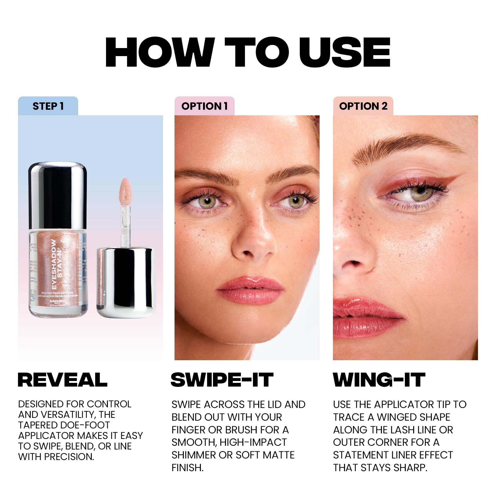 Sacheu Liquid Eyeshadow STAY-N Longwear Eye Makeup — Buildable Highly Pigmented & Blendable Eye Shadow Cream in Matte & Shimmer Finishes, Candy Dipp’d - TrustMedUSA