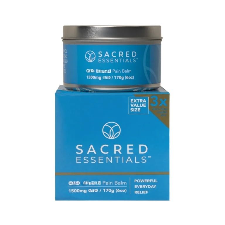 Sacred Essentials™ Extra Strength Hemp Cream, 6 oz, 1500 mg - Ideal for Muscles, HIPS, Joints, Neck, Back, Elbows, Fingers, Hands, and Knees. Made in USA - TrustMedUSA