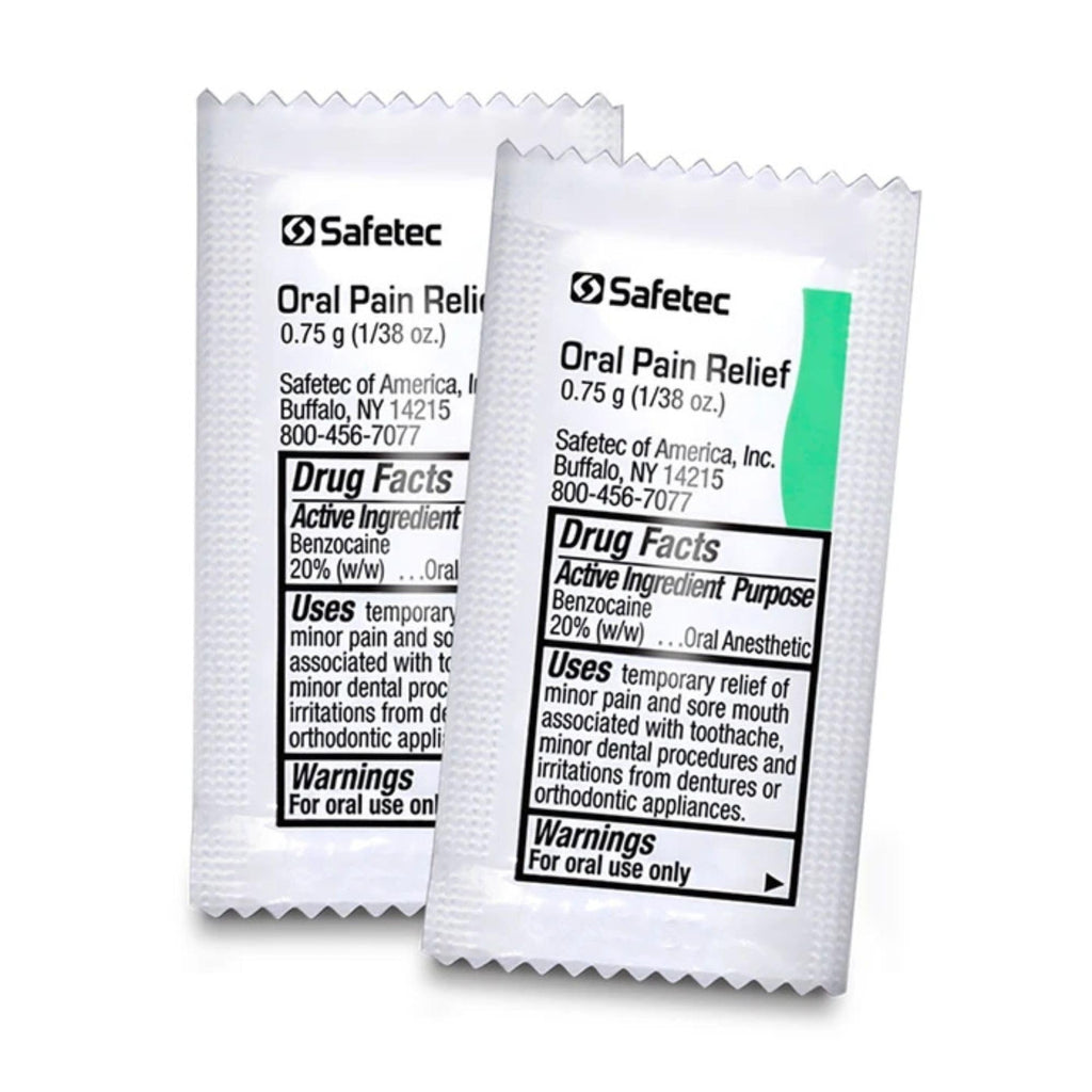 Safetec Oral Pain Relief, .75 g Packets, Box of 144 - TrustMedUSA