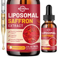 Saffron Supplements - 88.5mg Saffron Extract Liposomal Liquid Drops with Magnesium, Zinc, Ashwagandha, L-Theanine, Vitamin B6, D3 for Antioxidant Mood Energy Vision & Focus, Strawberry Flavor 2 Fl Oz - TrustMedUSA