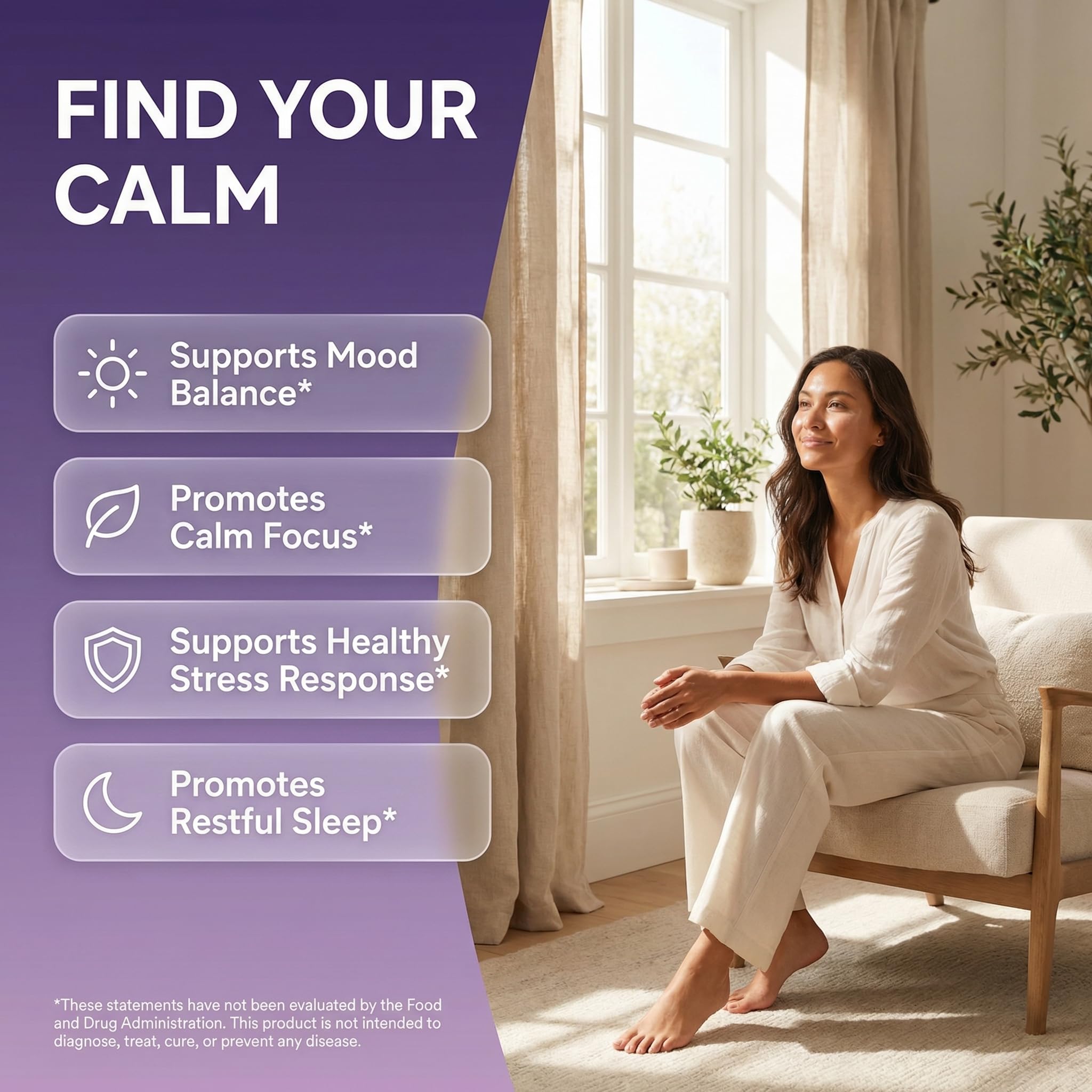 Saffron Supplements Liquid Drops L-Theanine Agmatine Sulfate Ashwagandha Magnesium Glycinate B6 Magnesium Stress Relief Mood Support 5-HTP GABA Supplement Vitamin D 4oz by Clean Nutra - Maple Wellness Supplements