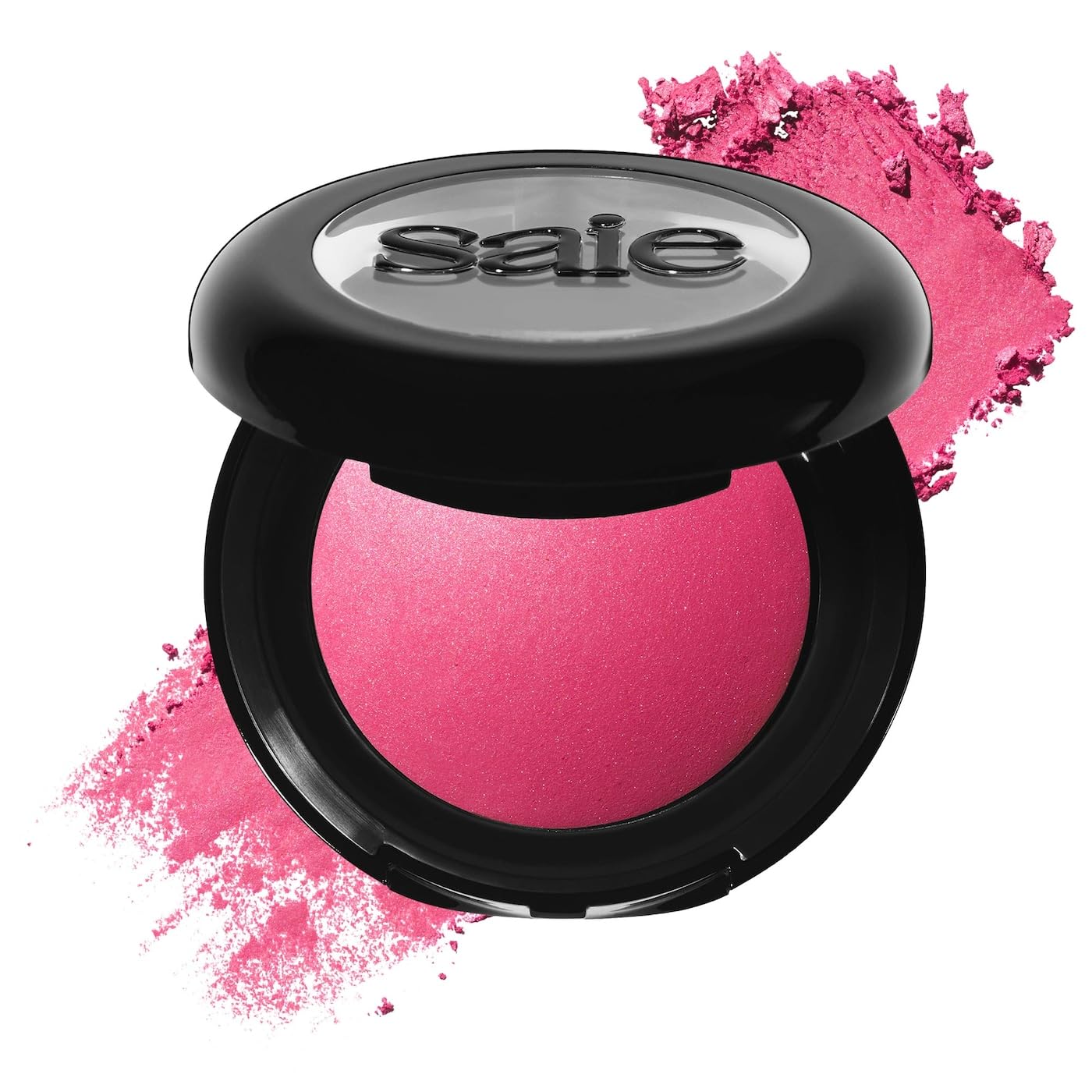 Saie Blush & Brush Duo - SuperSuede Baked Blush in Amore (.01 oz) & Powder Blush Brush - Talc-Free, Moisturizing Blush with Vegan, Fluffy Brush for Seamless Application - TrustMedUSA