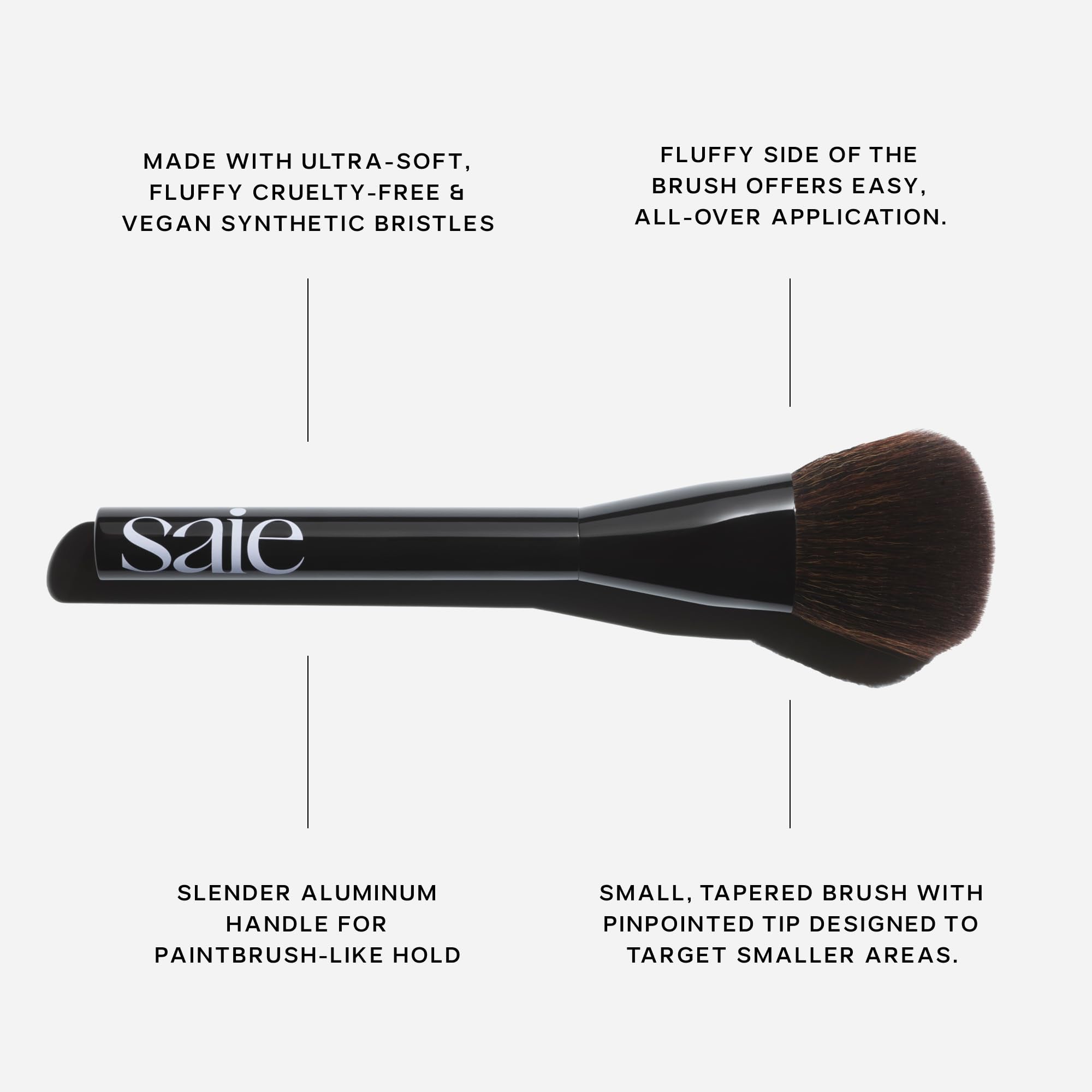 Saie Blush & Brush Duo - SuperSuede Baked Blush in Stella (.01 oz) & Powder Blush Brush - Talc-Free, Moisturizing Blush with Vegan, Fluffy Brush for Seamless Application - TrustMedUSA
