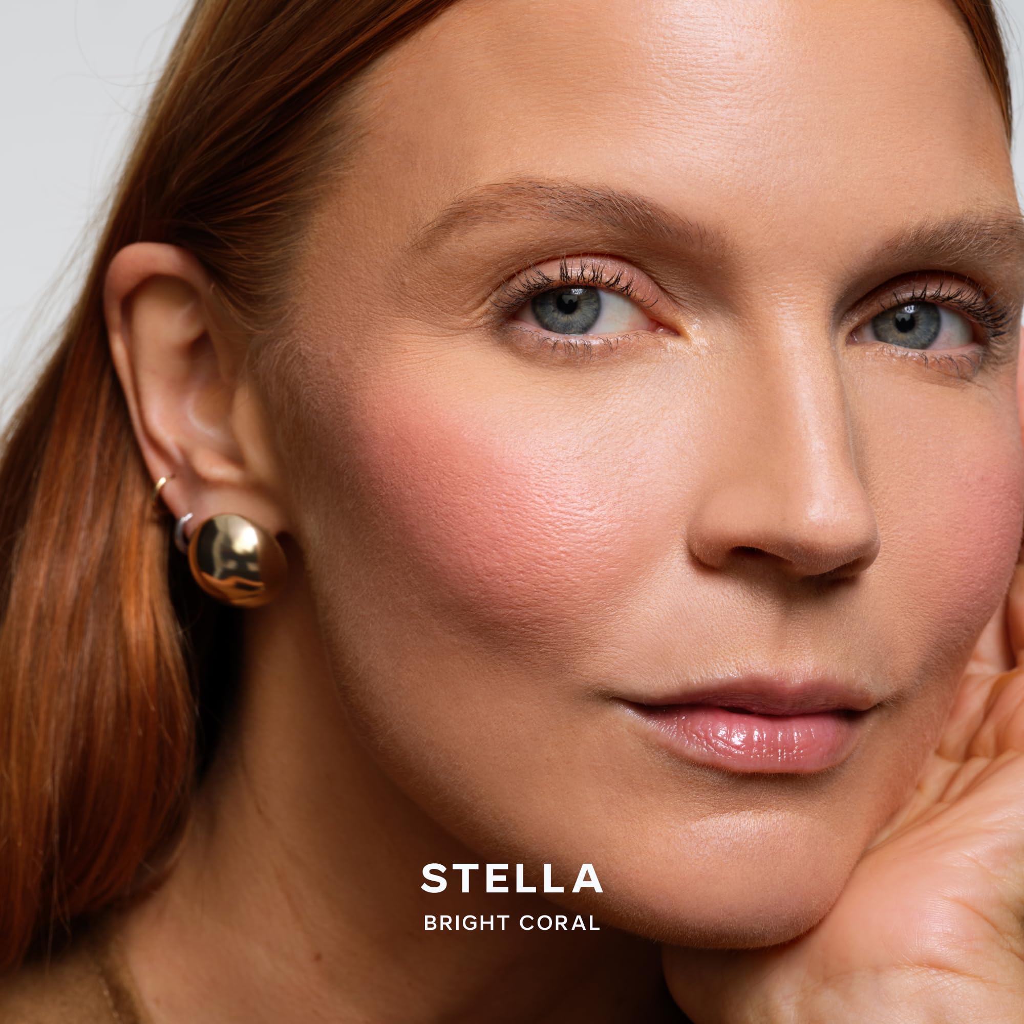 Saie Blush & Brush Duo - SuperSuede Baked Blush in Stella (.01 oz) & Powder Blush Brush - Talc-Free, Moisturizing Blush with Vegan, Fluffy Brush for Seamless Application - TrustMedUSA