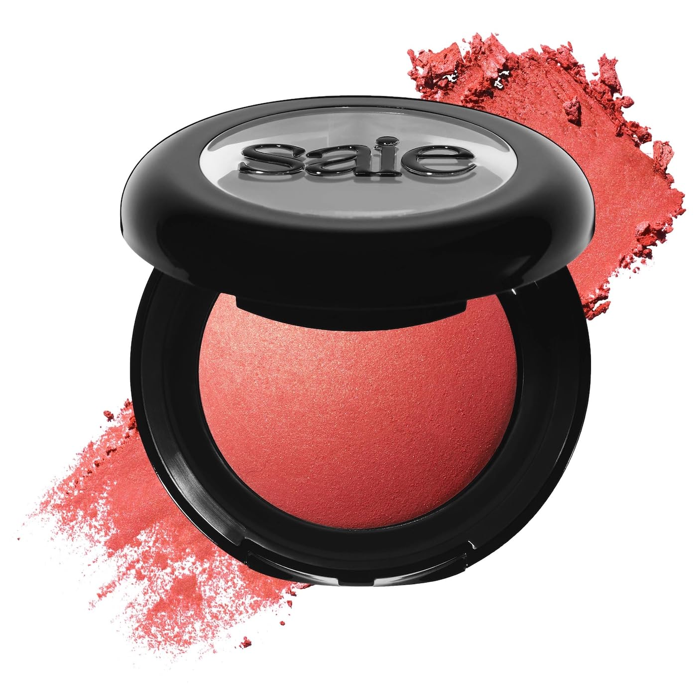 Saie Blush & Brush Duo - SuperSuede Baked Blush in Stella (.01 oz) & Powder Blush Brush - Talc-Free, Moisturizing Blush with Vegan, Fluffy Brush for Seamless Application - TrustMedUSA