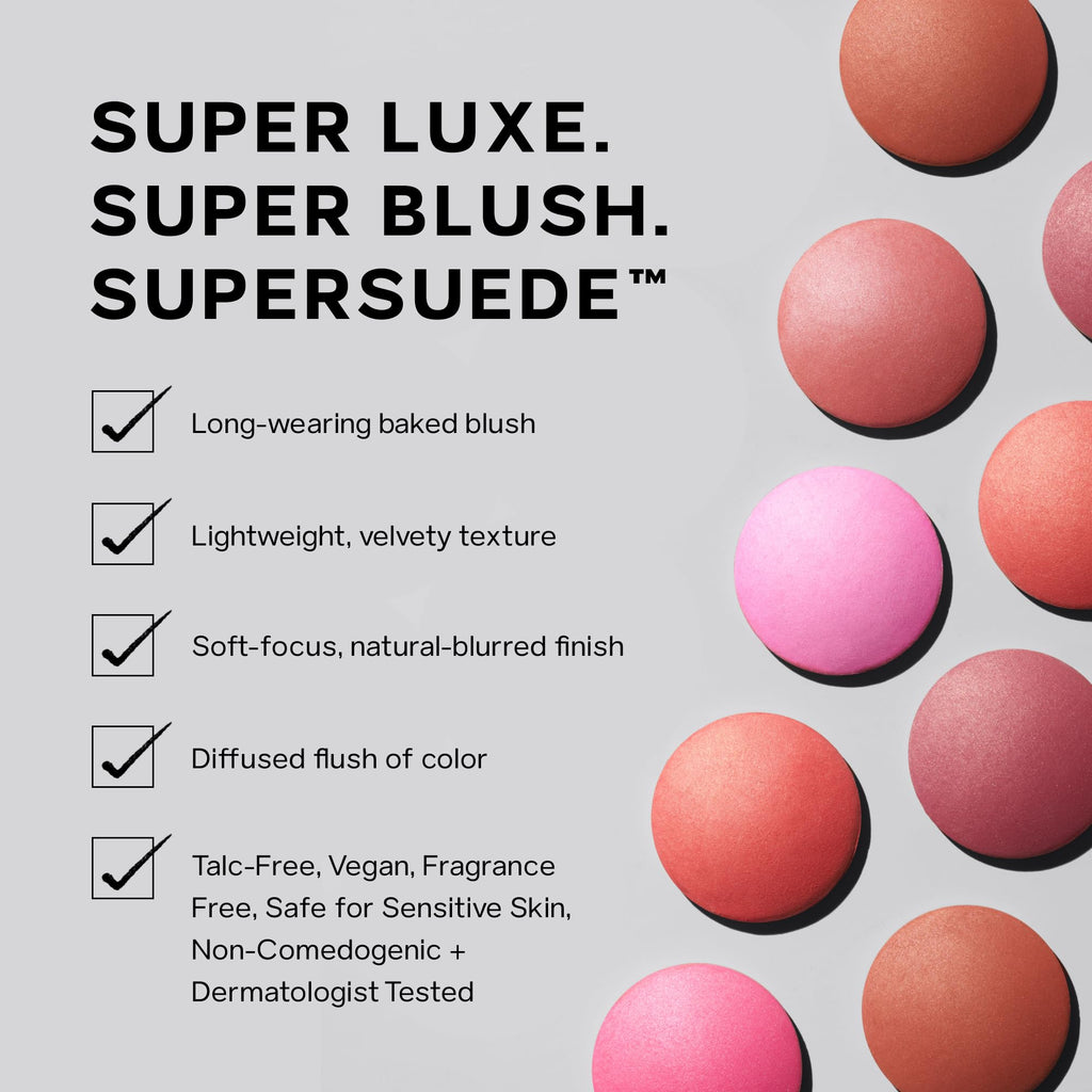 Saie Cheek Flush Duo - Dew Liquid Blush (.40 oz, Baby), SuperSuede Baked Powder Blush (.01 oz, Bella) - Layerable, Skin-Nourishing Blushes for a Seamless Radiant Finish - TrustMedUSA