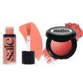 Saie Cheek Flush Duo - Dew Liquid Blush (.40 oz, Hottie), SuperSuede Baked Powder Blush (.01 oz, Stella) - Layerable, Skin-Nourishing Blushes for a Seamless Radiant Finish - TrustMedUSA
