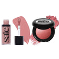 Saie Cheek Flush Duo - Dew Liquid Blush (.40 oz, Lady), SuperSuede Baked Powder Blush (.01 oz, Mia) - Layerable, Skin-Nourishing Blushes for a Seamless Radiant Finish - TrustMedUSA