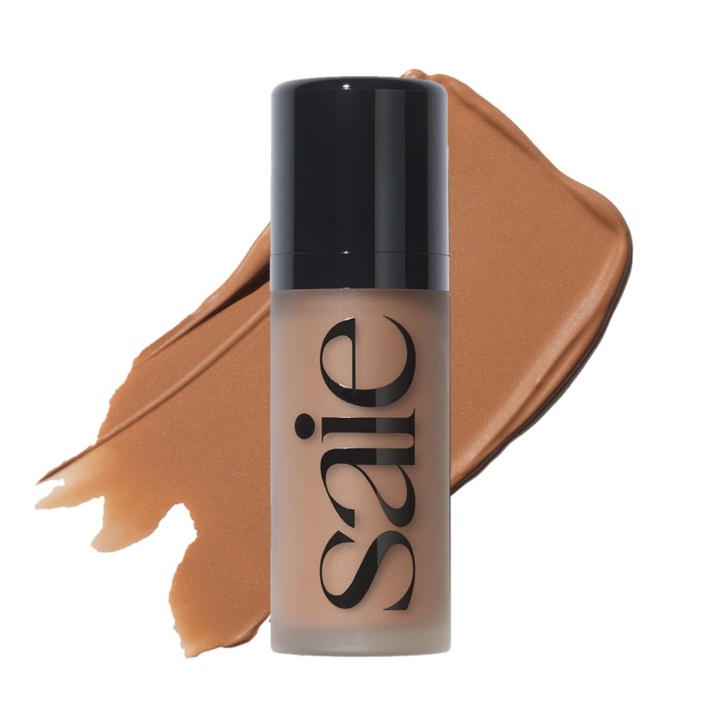 Saie Dew Bronze - Hydrating Liquid Bronzer Stick For a Sun Kissed Glow - Liquid Contour Stick Infused with Nourishing Skin Care Ingredients - Sculpted Face Makeup Essential - Sand (0.4 oz) - TrustMedUSA