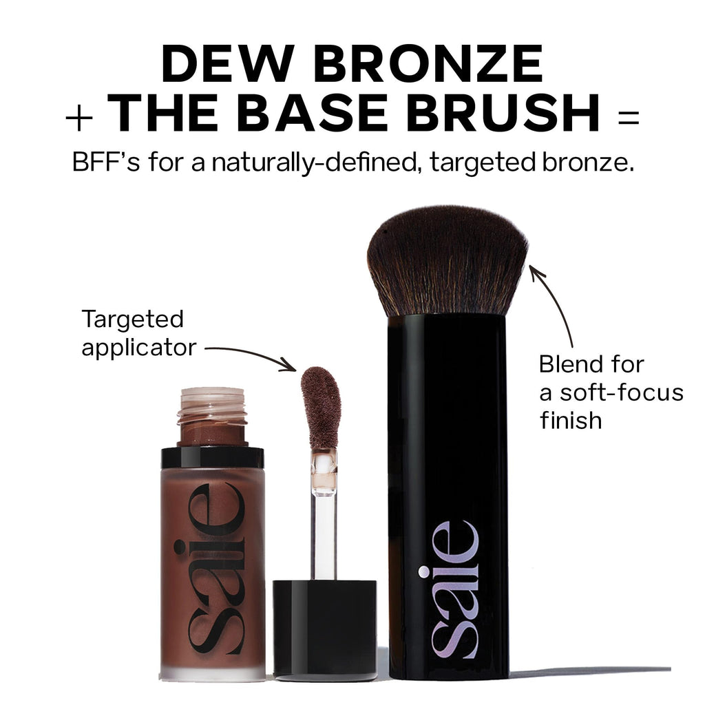 Saie Dew Bronze - Hydrating Liquid Bronzer Stick For a Sun Kissed Glow - Liquid Contour Stick Infused with Nourishing Skin Care Ingredients - Sculpted Face Makeup Essential - Sand (0.4 oz) - TrustMedUSA