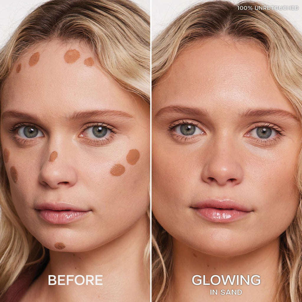 Saie Dew Bronze - Hydrating Liquid Bronzer Stick For a Sun Kissed Glow - Liquid Contour Stick Infused with Nourishing Skin Care Ingredients - Sculpted Face Makeup Essential - Sand (0.4 oz) - TrustMedUSA