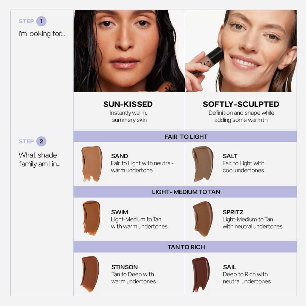 Saie Dew Bronze - Hydrating Liquid Bronzer Stick For a Sun Kissed Glow - Liquid Contour Stick Infused with Nourishing Skin Care Ingredients - Sculpted Face Makeup Essential - Sand (0.4 oz) - TrustMedUSA