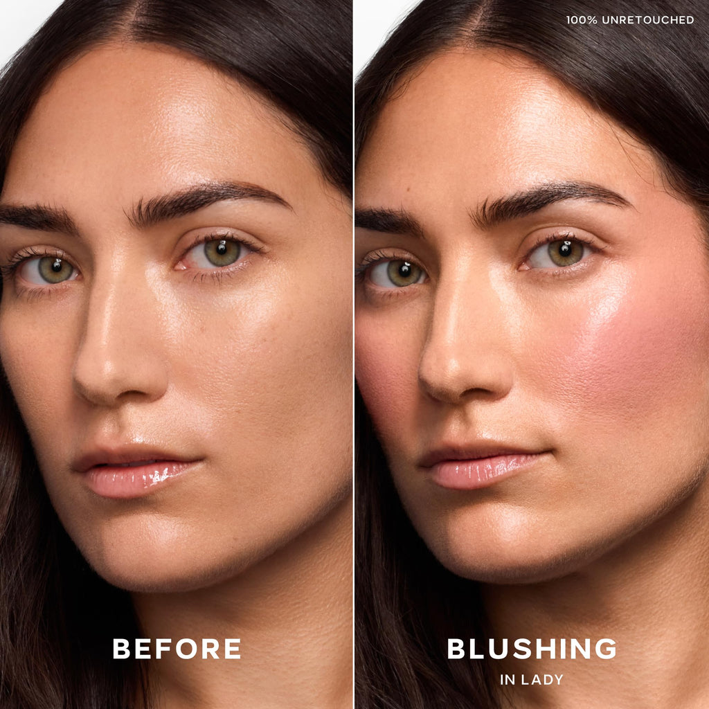 Saie Dew Liquid Blush for Cheeks - Hydrating Cream Blush Stick with a Blendable + Buildable Formula - Skincare Infused Dewy Cheek Tint for a Natural Flush - Glowy Makeup Essential - Lady (.40 oz) - TrustMedUSA