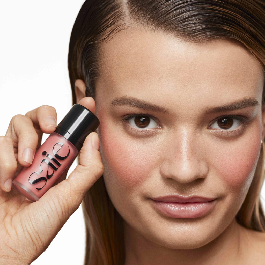 Saie Dew Liquid Blush for Cheeks - Hydrating Cream Blush Stick with a Blendable + Buildable Formula - Skincare Infused Dewy Cheek Tint for a Natural Flush - Glowy Makeup Essential - Sweetie (.40 oz) - TrustMedUSA